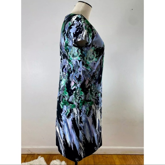 Milly Chloe Dress Painted Floral Sheath V Neck - Picture 5 of 11